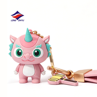 Longzhiyu – Porte-clés de voiture 3D en PVC personnalisé, mignon, de designer, en silicone, accessoires en caoutchouc, dessins animés, anime, 20 ans d'expérience