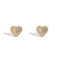 Nouvel arrivage Hiphop de boucles d'oreilles pendantes en forme de cœur en zircon cubique pour femmes et hommes rappeurs conception de bijoux unique