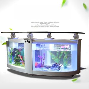 אולטרה-לבן טנק דג זכוכית אקולוגי בר מיכל צב אקווריום יוקרתי עבור סלון ספה שולחן קפה שולחן עליון מסתלסל-סיטונאי - Product Image 3