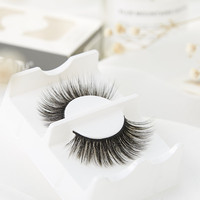 Lot de 2 paires de cils naturels 3D en gros, sans cruauté animale, avec étiquette personnalisable