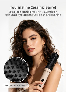 <span class=keywords><strong>Brosse</strong></span> <span class=keywords><strong>ronde</strong></span> <span class=keywords><strong>chauffante</strong></span> fabriquée en Chine avec un barillet en titane, technologie infrarouge à ions négatifs, outil de coiffage lissant sans frisottis, écran LED - Product Image 6