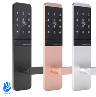 EW Fashion Smart RFID Hotel Lock System Tarjeta RF Cerradura electrónica de la manija de la puerta para la puerta de aluminio de madera Datos en la nube Precio competitivo