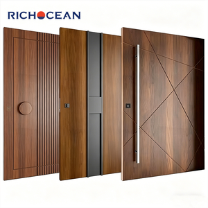 Porte d'entrée pivotante en bois massif de haute qualité RICHOCEAN, style villa française, isolation thermique, sécurité renforcée - Product Image 1