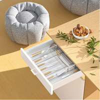 Tiroir de cuisine extensible, en plastique, pliable, rangement pour couverts et ustensiles de cuisine