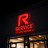 Enseigne lumineuse LED personnalisée à lettres canal, éclairée par l'avant et rétroéclairée, affichage de logo et texte lumineux, IP65, pour extérieur, signalétique de magasin et de bâtiment