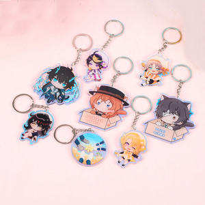 Móc khóa acrylic kim cương tùy chỉnh, mặt trong epoxy màu mini, móc khóa acrylic trong suốt in hình anime bán buôn - Product Image 1