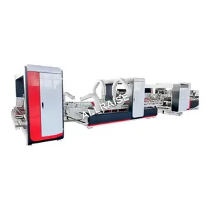 Automatic Cardboard Folding Gluing Machines Four Six Corner Flexo Carton Box Folder Gluer Machine Box Gluing Packaging Machine