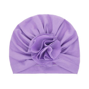 2023 ins style <span class=keywords><strong>chaud</strong></span> sprint automne hiver collection de chapeaux de fleurs à volants pour enfants nouveau-né inde chapeaux bébé coton <span class=keywords><strong>turban</strong></span> plaine - Product Image 4