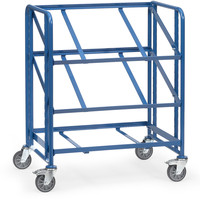 Chariot de picking incliné réglable pour entrepôt, idéal pour le transport de bacs de stockage et de pièces