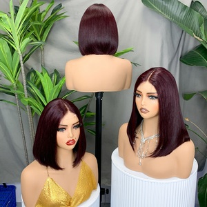 FH Wholesale Raw Vietnamese Hair Bob Lace Front <b>Wig</b> Glueless Full 2x6 Lace Front <b>Wig</b> #99j <b>Cheap</b> Human Hair <b>Wig</b> - Product Image 5