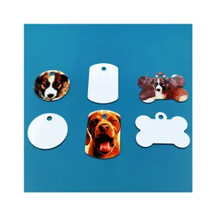 Knochen form Sublimation Aluminium Erkennungs marken Leere Doppelseite Namensschilder Metall Personal isierte Haustier ID Hund Führerschein Tags