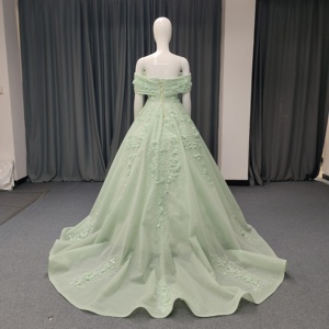 Lsany210 Luxury Sage Green Quinceanera Dresses 3D Beading Floral Lace Plus Size <b>Maternity</b> <b>Ball</b> <b>Gown</b> for - Product Image 3