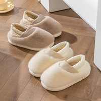 Chaussons d'intérieur pour femmes, mode hiver 2024, design mignon en peluche avec coussin d'air et plateforme, doux, léger, antidérapant