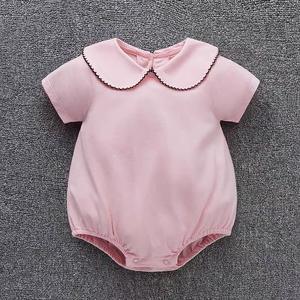 Combinaison bébé personnalisée à broderie sudiste, en coton peigné, manches courtes, col Peter Pan, barboteuse pour bébé fille - Product Image 6