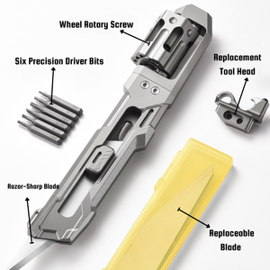 Outil rotatif multi-embouts en titane pour EDC |   Lame multi-outils TC4 avec 6 embouts magnétiques, équipement de plein air, modèle unisexe 0040 - Product Image 6