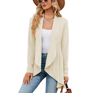 Moda donna tinta unita <span class=keywords><strong>taglie</strong></span> forti manica lunga abiti irregolari posti Cardigan maglioni - Product Image 6