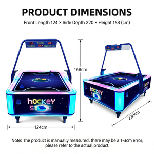Table de hockey sur air Hockey Stars avec éclairage LED et tableau de scores pour 2 joueurs, jeu à monnayeur pour salle de jeux - Product Image 3