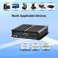Casing Mini industri stok AS, CPU Core i7, DDR3 RAM + mSATA SSD, 6xCOM RS232, 2xNICs, 2xHD, tanpa kipas, casing logam penuh