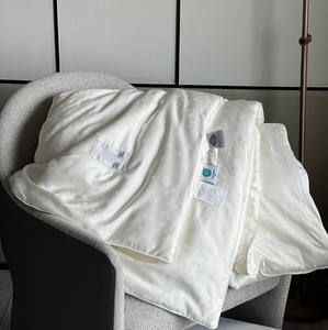 イーストジャカード付き高級シルク布団1740g/1850gピュアマルベリーシルクフィル | 両面サテン - Product Image 1