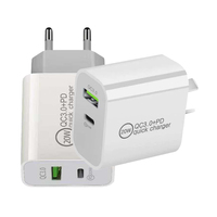 Chargeur mural USB Type-C PD20W PD3.0 à charge rapide avec protection OVP et OTP pour ordinateur portable / Android