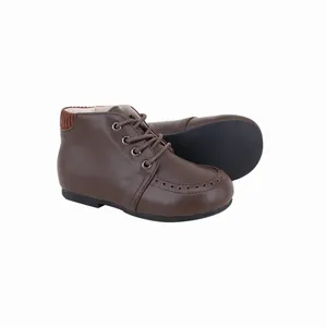All'ingrosso personalizzato in pelle bambino Bootie bambini autunno inverno scarpe ragazzino ragazze stivaletto antiscivolo marrone bambini stivali - Product Image 5