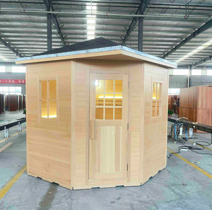 Sauna de Vapor Húmedo Impermeable para Exteriores, Cabina de Sauna Tradicional de Madera Sólida de Cedro Rojo y Hemlock para 6-8 Personas, para Jardín o Patio - Product Image 4