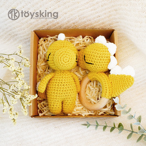 Peluche de <span class=keywords><strong>dinosaure</strong></span> mignonne à pattes courtes - <span class=keywords><strong>Dinosaure</strong></span> de dessin animé fait main au crochet pour enfants, jouet pour enfants hypoallergénique fait main au crochet - Product Image 5