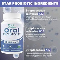 Comprimés de probiotiques buccaux 11 milliards d'UFC, ingrédient probiotique Star Probiotic, Streptococcus K12 M18 A12, pour une haleine fraîche et la santé des gencives