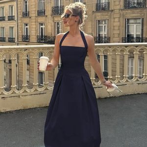 Custom <strong>Yellow</strong> Halter Maxi <strong>Dress</strong> for <strong>Women</strong> Elegant Straight Pleated Floral Sweet Natural Digital Printing Daily <strong>Dress</strong> - Product Image 3