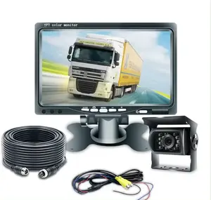 Monitor de coche de 7 pulgadas, conector DC y AV, 12V, 24V, vídeo LCD, camión, autobús, retrovisor, pantalla de estacionamiento inverso