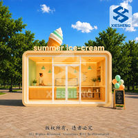 Kiosque de vente ambulante modulaire préfabriqué Apple Cabin pour la vente de glaces et desserts en plein air, avec comptoir de service