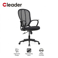 Chaise de bureau ergonomique pivotante et roulante avec support lombaire en maille respirante pour travail et étude