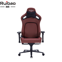 Chaise de jeu ergonomique Ruibao à dossier haut, inclinable 4D, pivotante, en cuir, pour bureau, pour joueurs professionnels