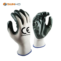 Gants de travail en nitrile tricotés de calibre 13, antidérapants, imperméables, pour hommes, pour travaux de construction, résistants au froid, résistants à la chaleur, antistatiques, gants de sécurité