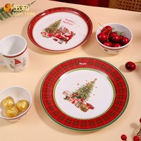Service de table en mélamine Wuhe sur le thème de Noël, style nordique/minimaliste, 50 pièces, qualité alimentaire, imitation porcelaine, pour hôtels