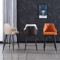 Tabouret de bar haut en acier inoxydable chromé de style nordique moderne pour la salle à manger et l'hôtellerie, design personnalisable
