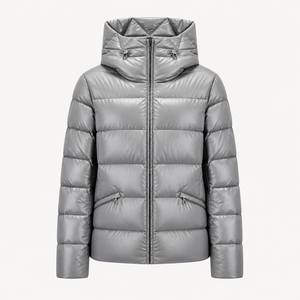 Veste d'hiver unisexe pour homme, grise, à capuche, en duvet, décontractée, imperméable, coupe classique, avec fermeture éclair et poches latérales - Product Image 2