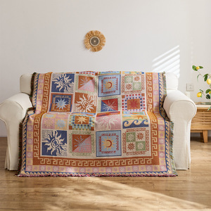 <b>Sofa</b> Cover Printed Geometric Pattern Polyester Cotton Washable Modern <b>Sofa</b> <b>Slipcover</b> Decorative Throw Blanket For Living Room - Product Image 1