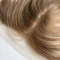 Prothèse capillaire frontale HD en dentelle pour la perte de cheveux, avec frange en PU pour la ligne de cheveux reculée ou affinée
