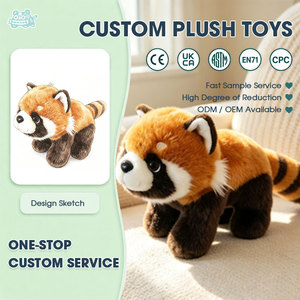 Peluche Panda Rouge Personnalisée, Jouet en Peluche Réaliste, Doux et Cuddly, OEM ODM, Mascotte Personnalisée, Vente en Gros Directe Usine - Product Image 1