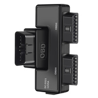 Câble adaptateur LANLIN OBD2 Splitter 16 broches 16 cœurs mâle vers 2 femelles avec port DC5521 universel pour diagnostic OBDII de voitures, camions et véhicules électriques