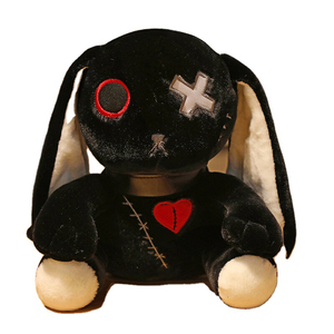 20厘米复活节兔子娃娃杀死哥特式毛绒兔子长耳毛绒软兔子动物毛绒深色