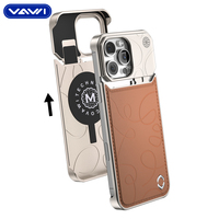 Étui de protection magnétique en cuir VAWI V-A02 au design exclusif Art Line pour iPhone 17 16 15 14 13 Pro Max avec fonction aromathérapie