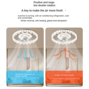 Super lumineux chambre à coucher salle à manger ménage chambre d'enfants lampe invisible simple moderne ventilateur de plafond rond avec - Product Image 4