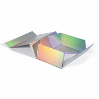 Prix usine échantillon gratuit boîtes d'expédition de cadeaux en carton rigide personnalisées boîte d'emballage magnétique holographique laser pliante vide