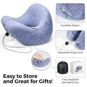 U-Shaped <b>Memory</b> Foam Travel <b>Pillow</b> Blue Purple 28x26x14cm Neck Support For Students Adults Office Use - Product Image 3