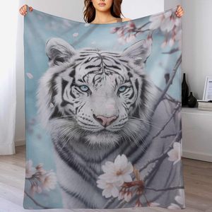 Snowy Brave White Tiger Flannel <b>Blanket</b> Throw <b>Blanket</b> Nap <b>Blanket</b> Reversible Cozy <b>Warm</b> for Winter Warmth Custom Print Wholesale - Product Image 3