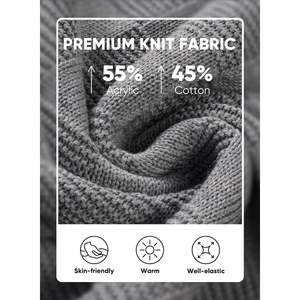 2025 suéter de cuello redondo de gran tamaño para hombre, Jersey de punto de manga larga a cuadros informal de otoño, Cachemira con decoración estampada - Product Image 6