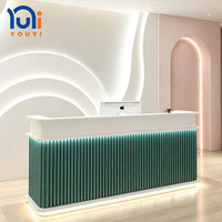Comptoir de réception moderne pour salon avec éclairage LED, mobilier commercial pour salon de beauté, salon de coiffure, spa, magasin