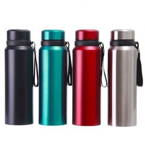 Wholesale Large-Capacity Portable Travel Stainless <b>Steel</b> Vacuum Flask With Rope 1000Ml Car Thermal Cup Outdoor Sports <b>Bottle</b> - Product Image 1